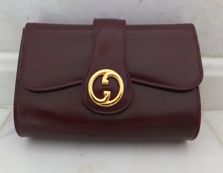 Authentic Gucci Burgundy Classic Clutch