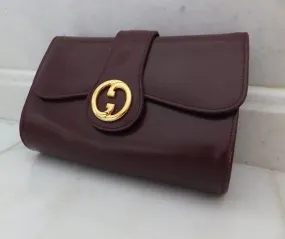 Authentic Gucci Burgundy Classic Clutch