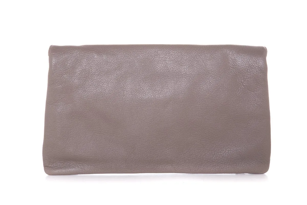 Balenciaga Classic Studs Taupe Envelope Clutch