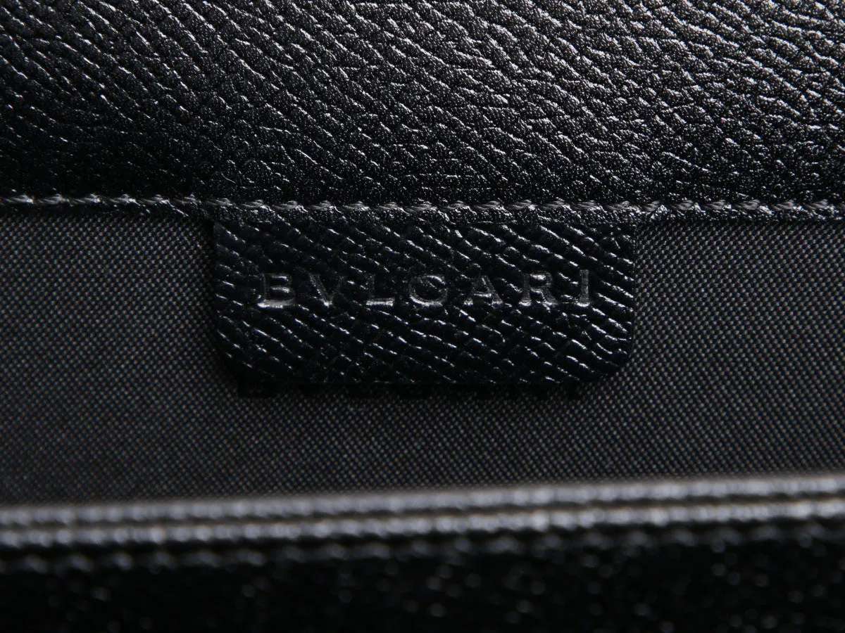 Bulgari Black Triple Gusset Briefcase