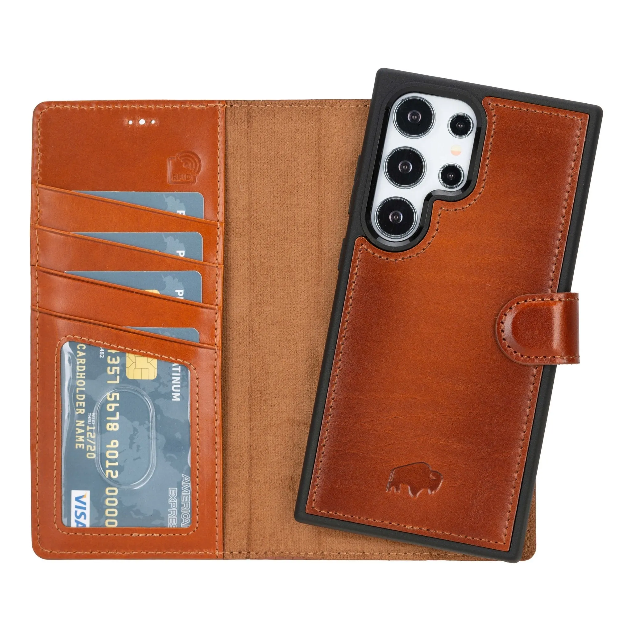 Carter Samsung Galaxy S25 Ultra Wallet Case, Burnished Tan