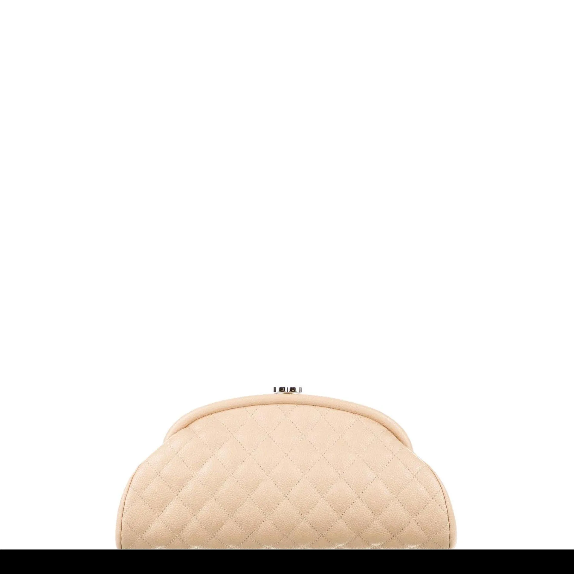 Chanel Classic Vintage Beige CC Diamond Quilted Caviar Timeless Clutch