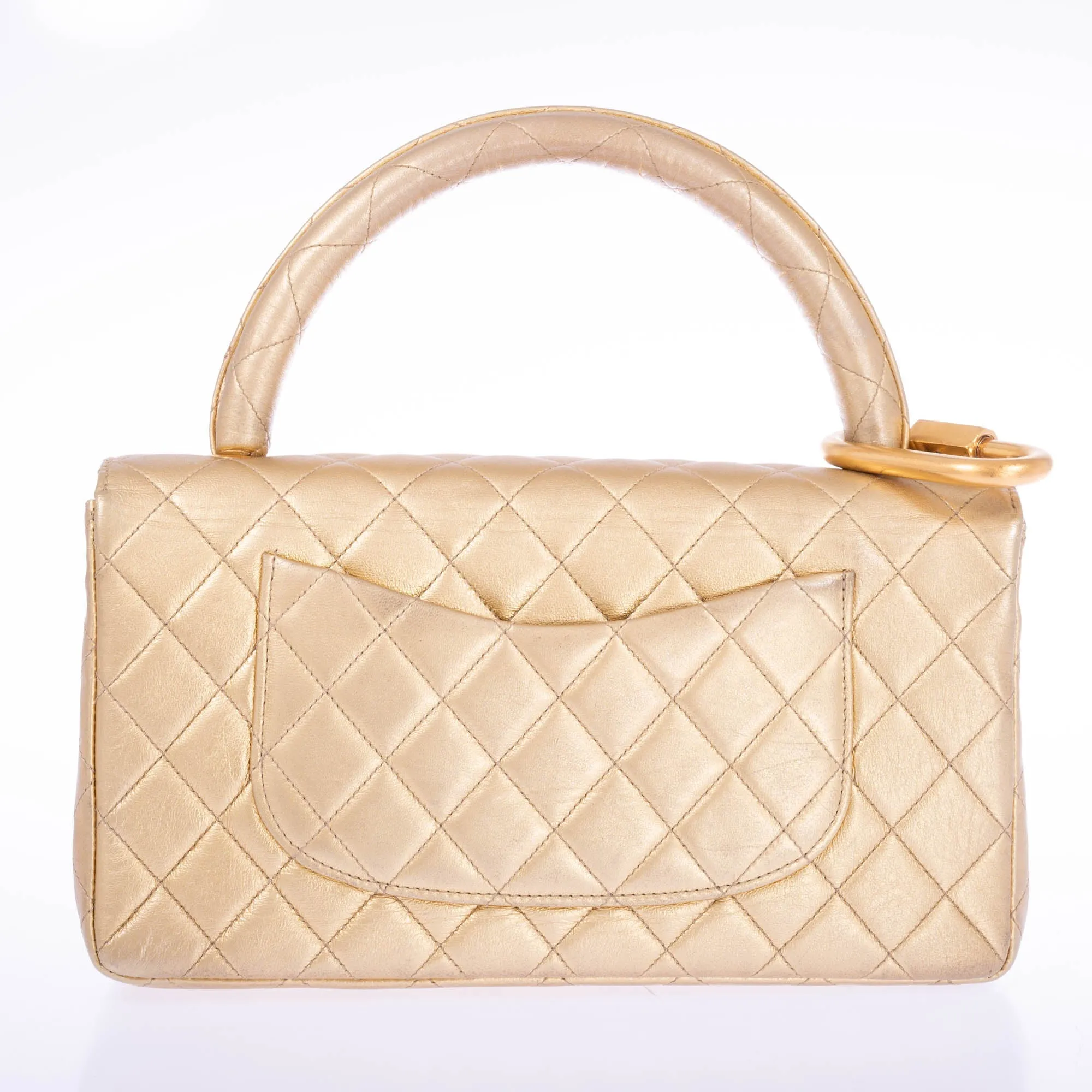 Chanel Vintage 1992 Classic Flap two-in-one Gold Metallic Bag