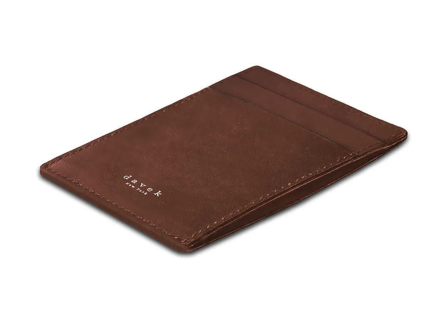 DAVEK SLIM WALLET with mini pen - BROWN