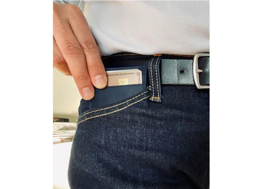 DAVEK SLIM WALLET with mini pen - NAVY