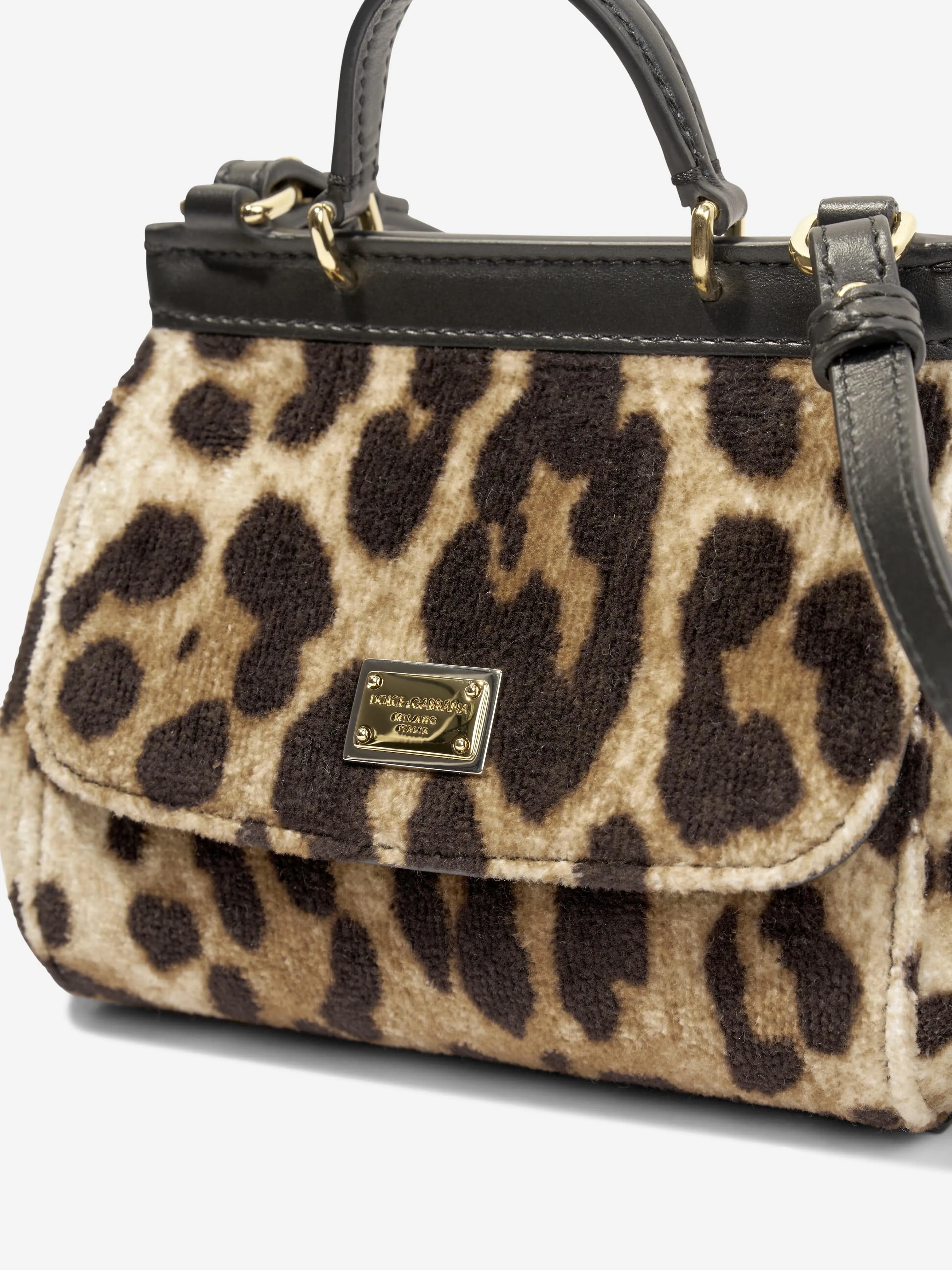 Dolce & Gabbana Girls Leopard Print Handbag in Beige