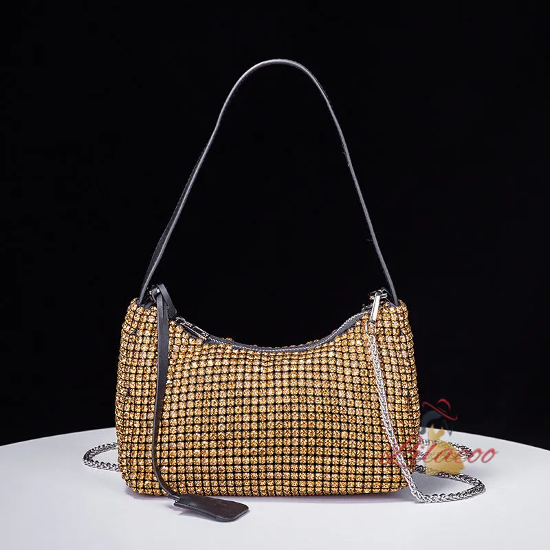 Fashion Chain Full Diamond Handbag