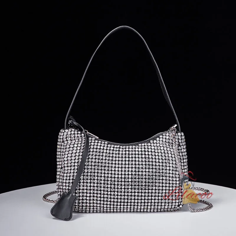 Fashion Chain Full Diamond Handbag