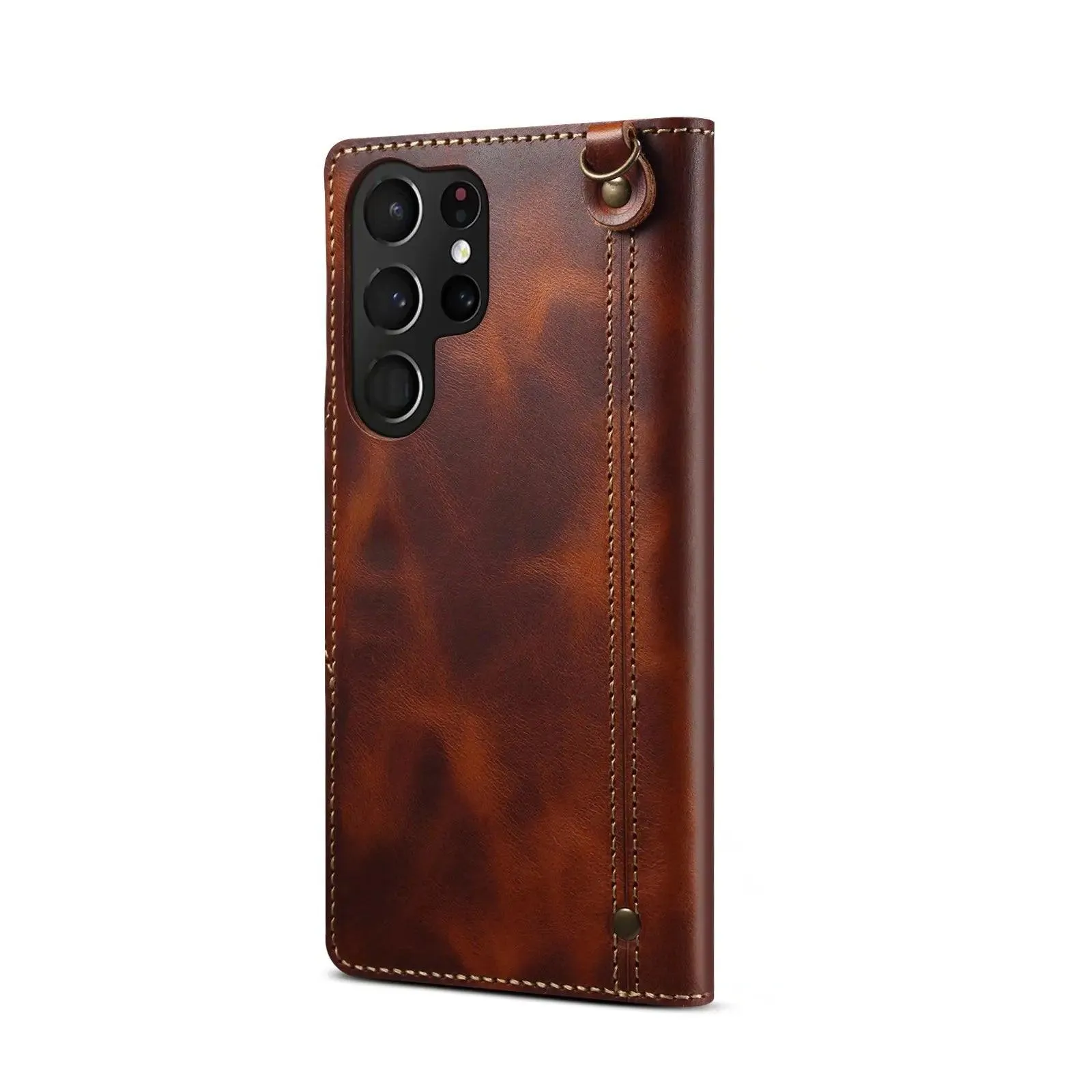 Galaxy S24 Ultra Real Cowhide Leather Wallet Case