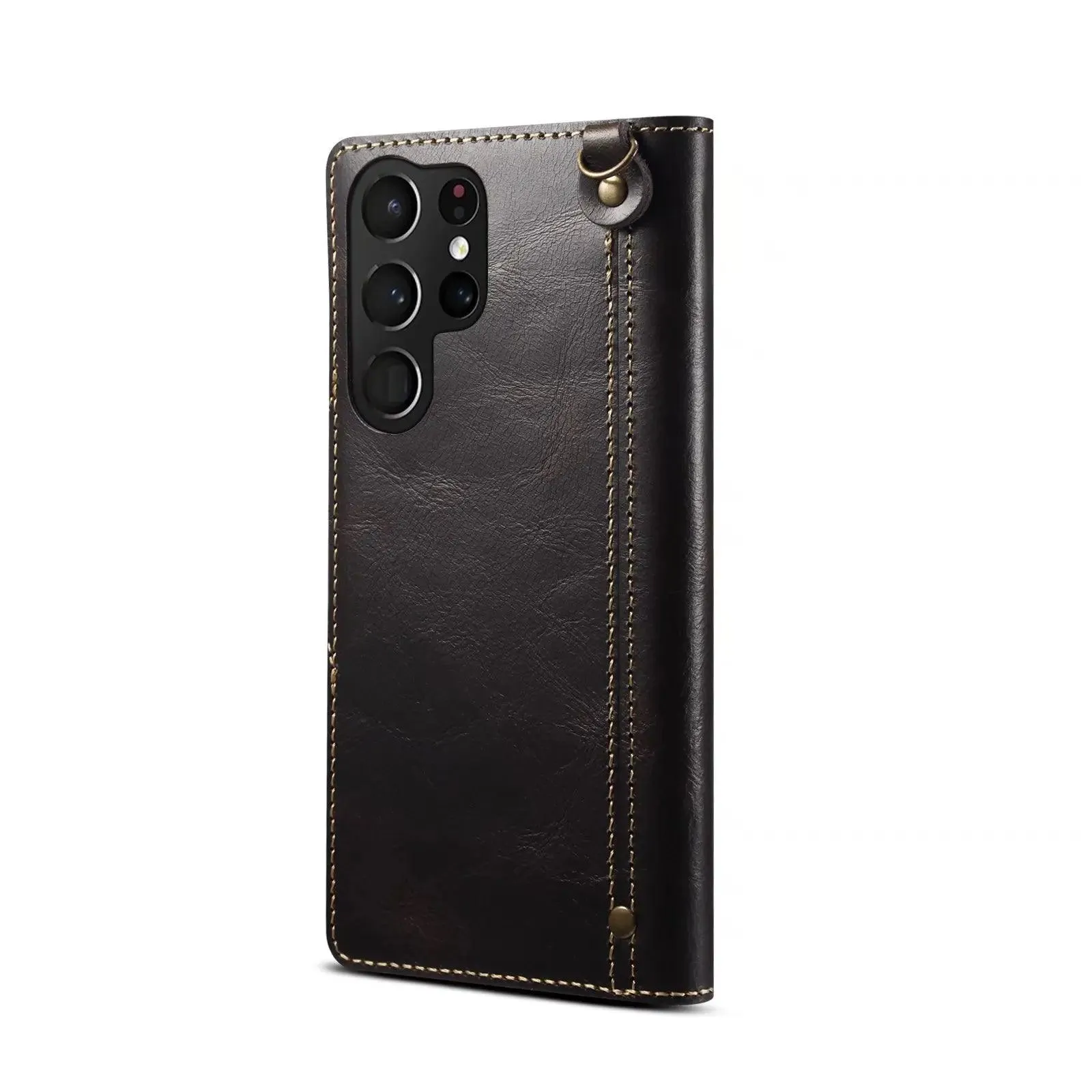 Galaxy S24 Ultra Real Cowhide Leather Wallet Case