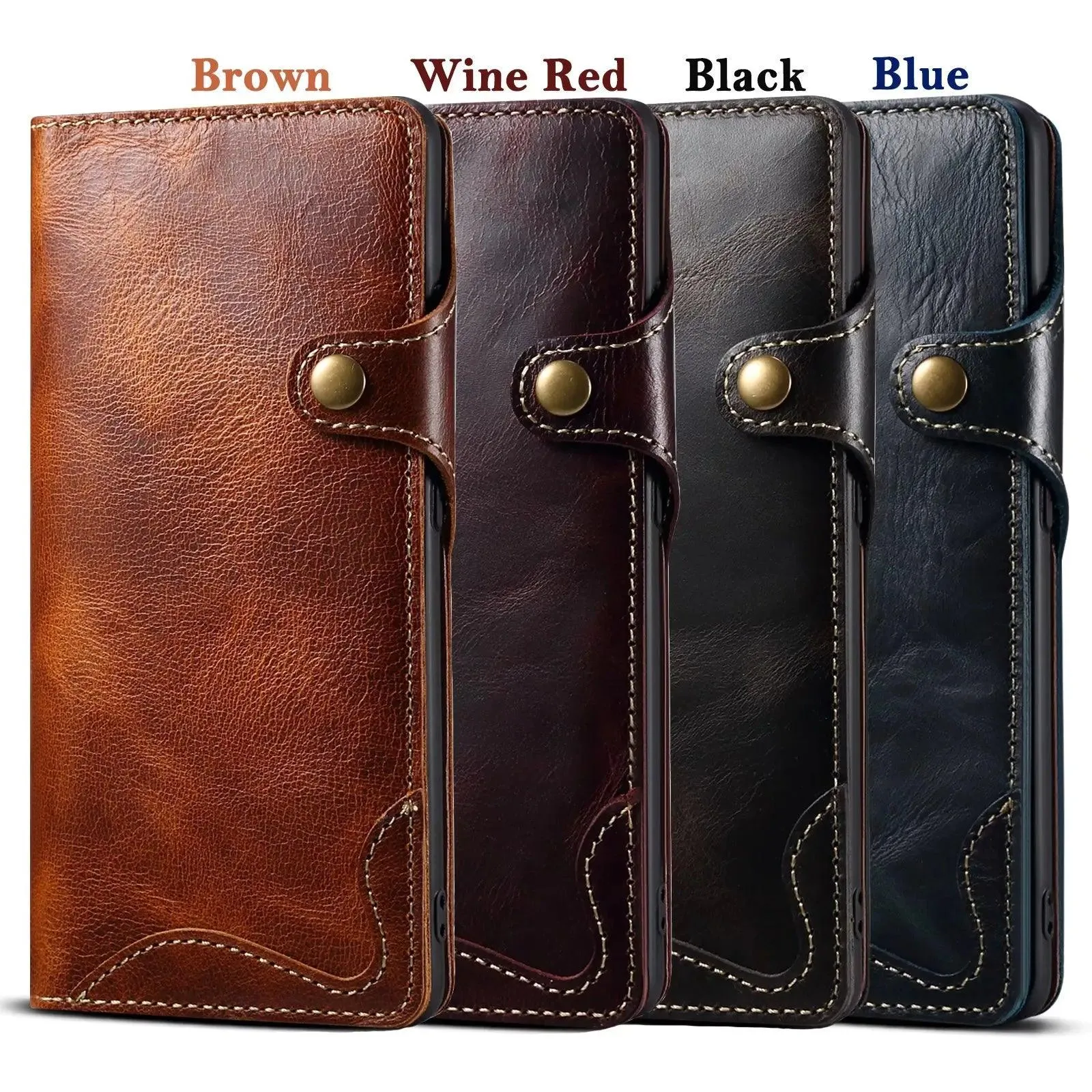 Galaxy S24 Ultra Real Cowhide Leather Wallet Case