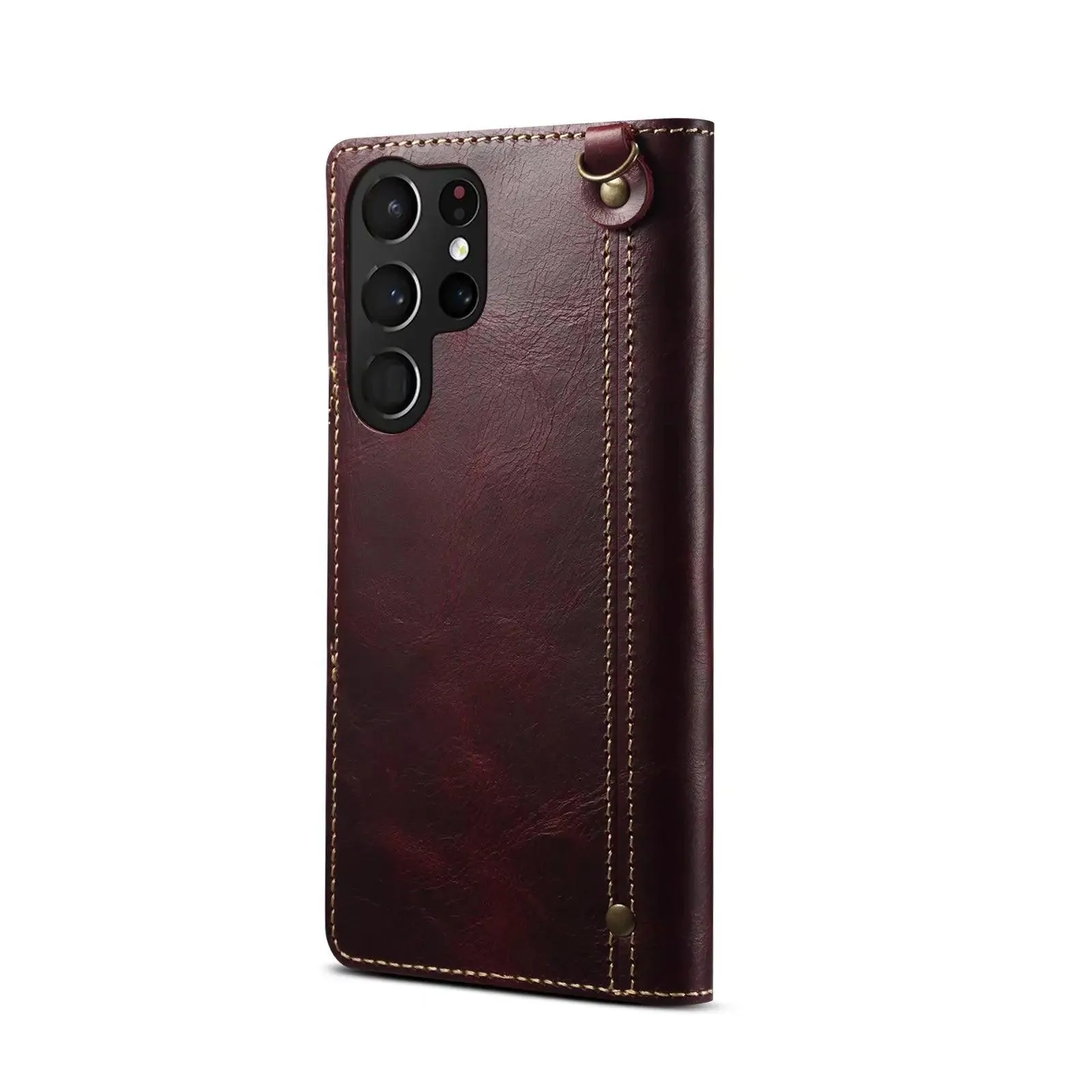 Galaxy S24 Ultra Real Cowhide Leather Wallet Case