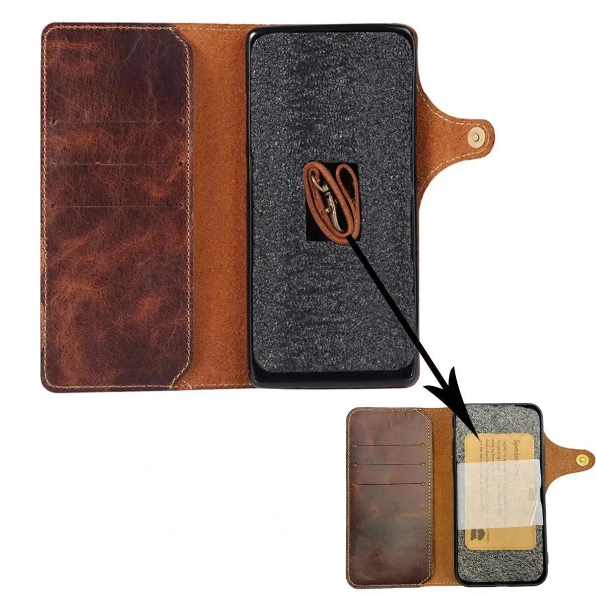 Galaxy S24 Ultra Real Cowhide Leather Wallet Case