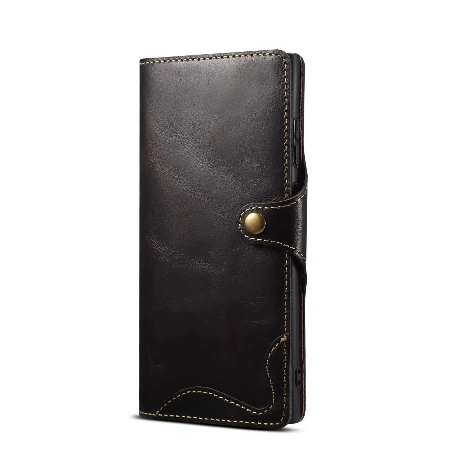 Galaxy S24 Ultra Real Cowhide Leather Wallet Case