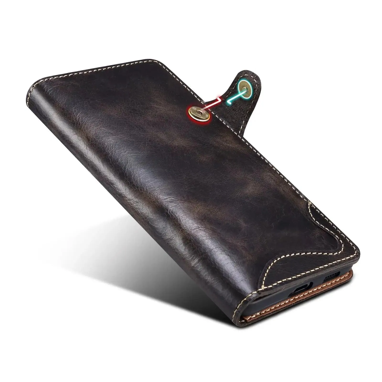 Galaxy S24 Ultra Real Cowhide Leather Wallet Case