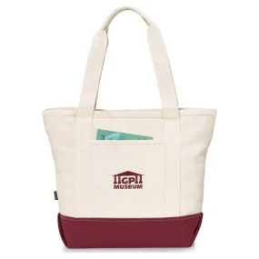 Gemline Burgundy Newport Cotton Zippered Tote