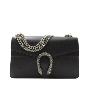 Gucci Small Dionysus Shoulder Bag in Black Leather