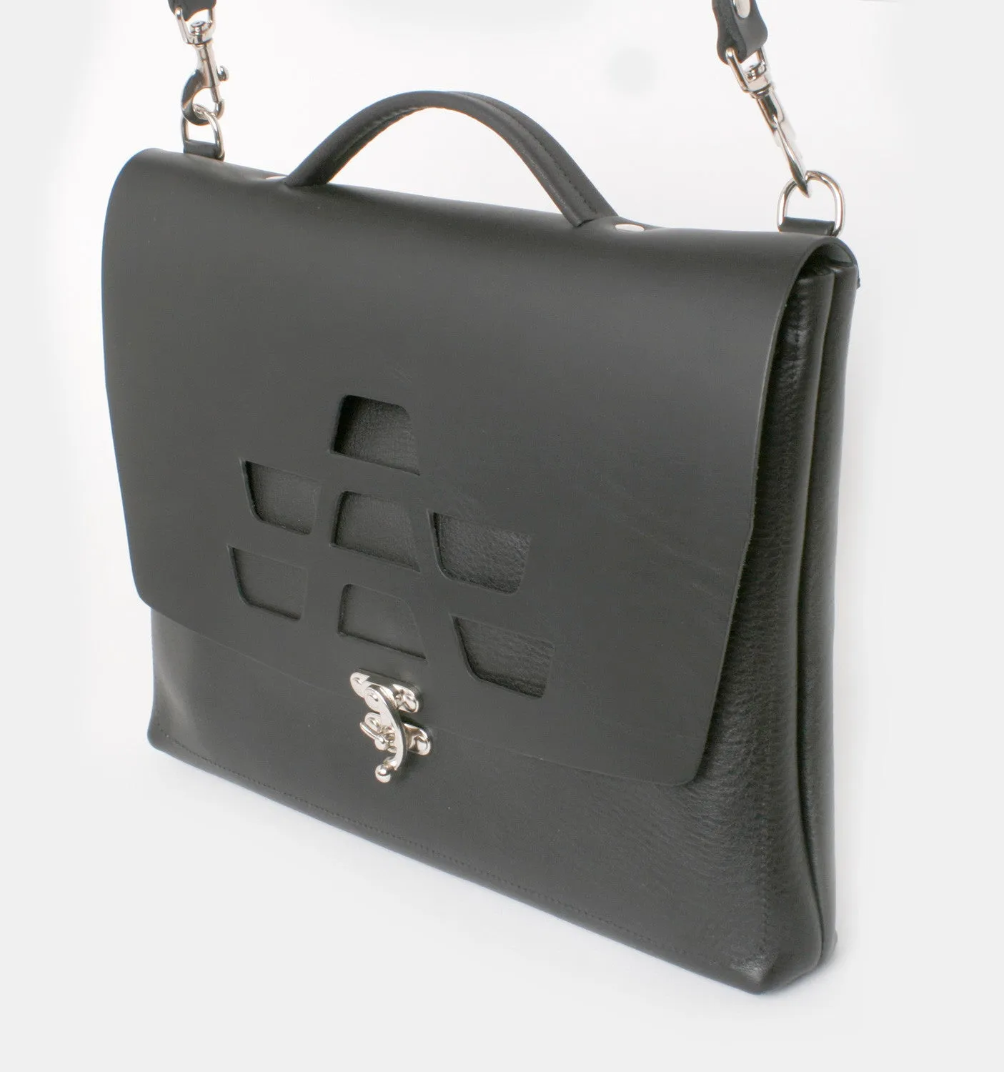 H Satchel lotus black