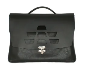 H Satchel lotus black