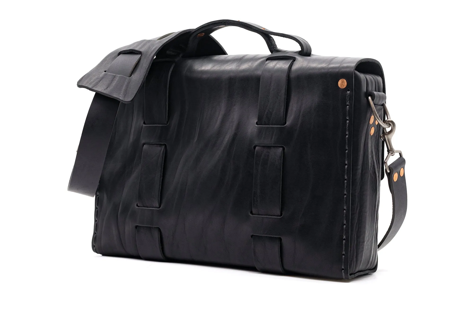 Limited Edition No. 4313 - Minimalist Standard Leather Satchel in Commonwealth Black - 5 MADE, ONLY 2 LEFT