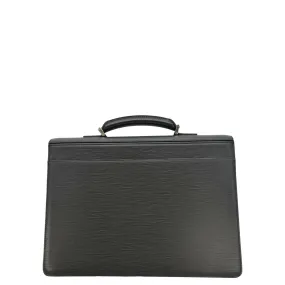 LOUIS VUITTON Laguito Epi Leather Briefcase Black