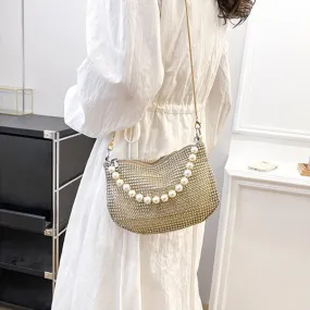 Opulent Pearl and Rhinestone Studded Handbag