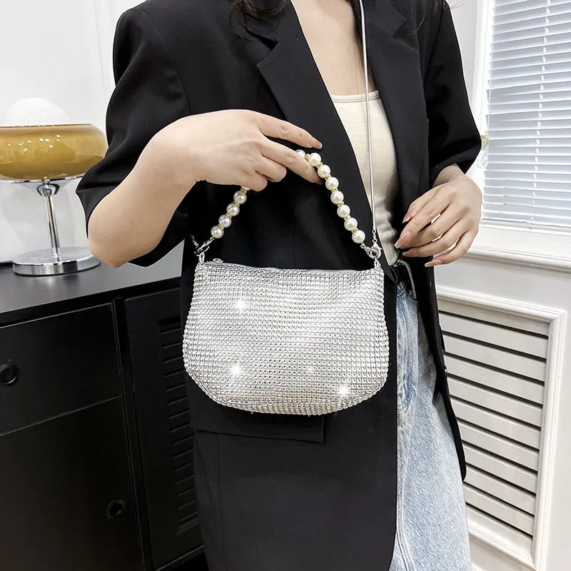 Opulent Pearl and Rhinestone Studded Handbag