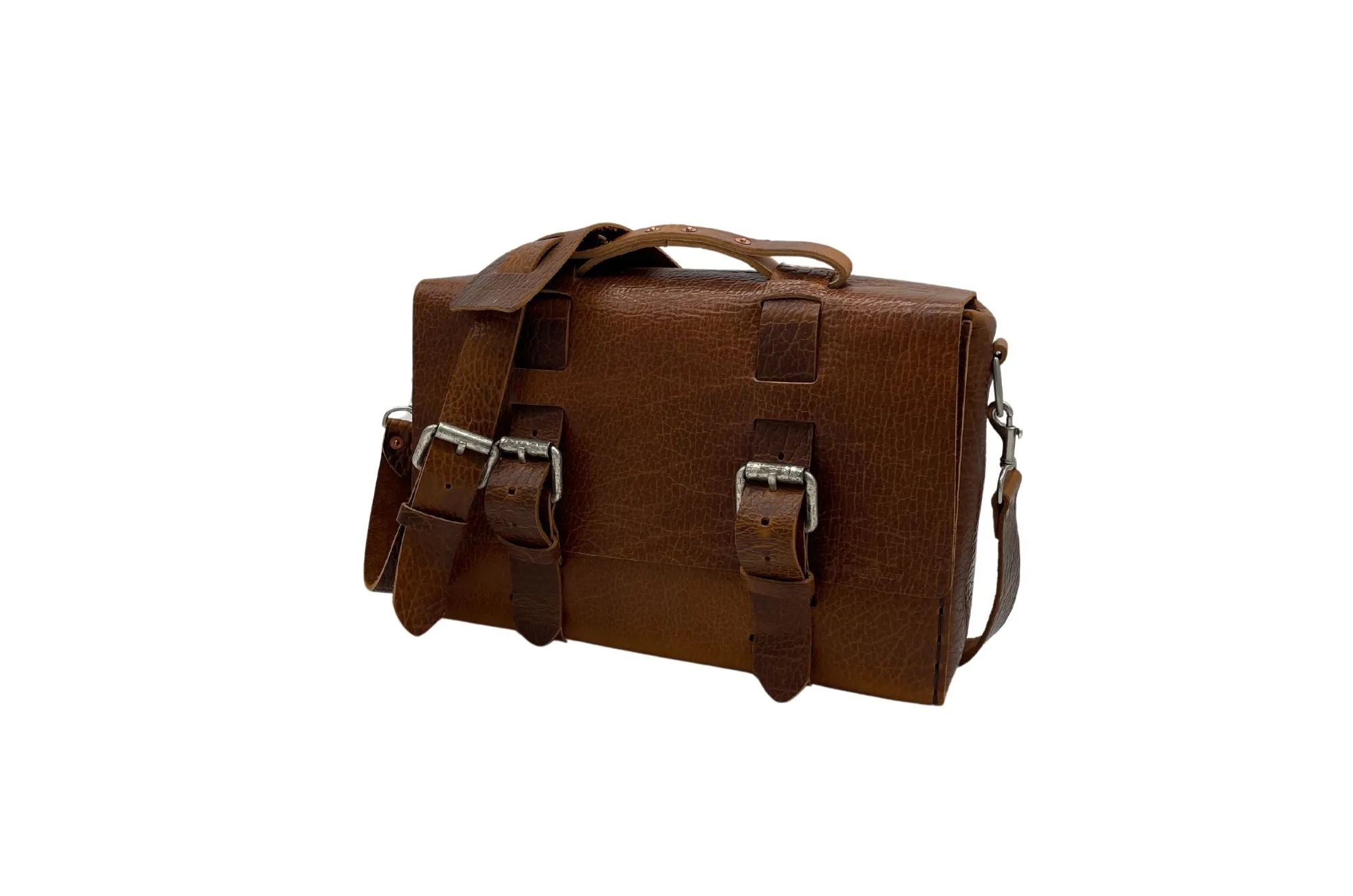 Seasoned Collection No. 4313 - Minimalist Standard Leather Satchel in Golden Yellowstone