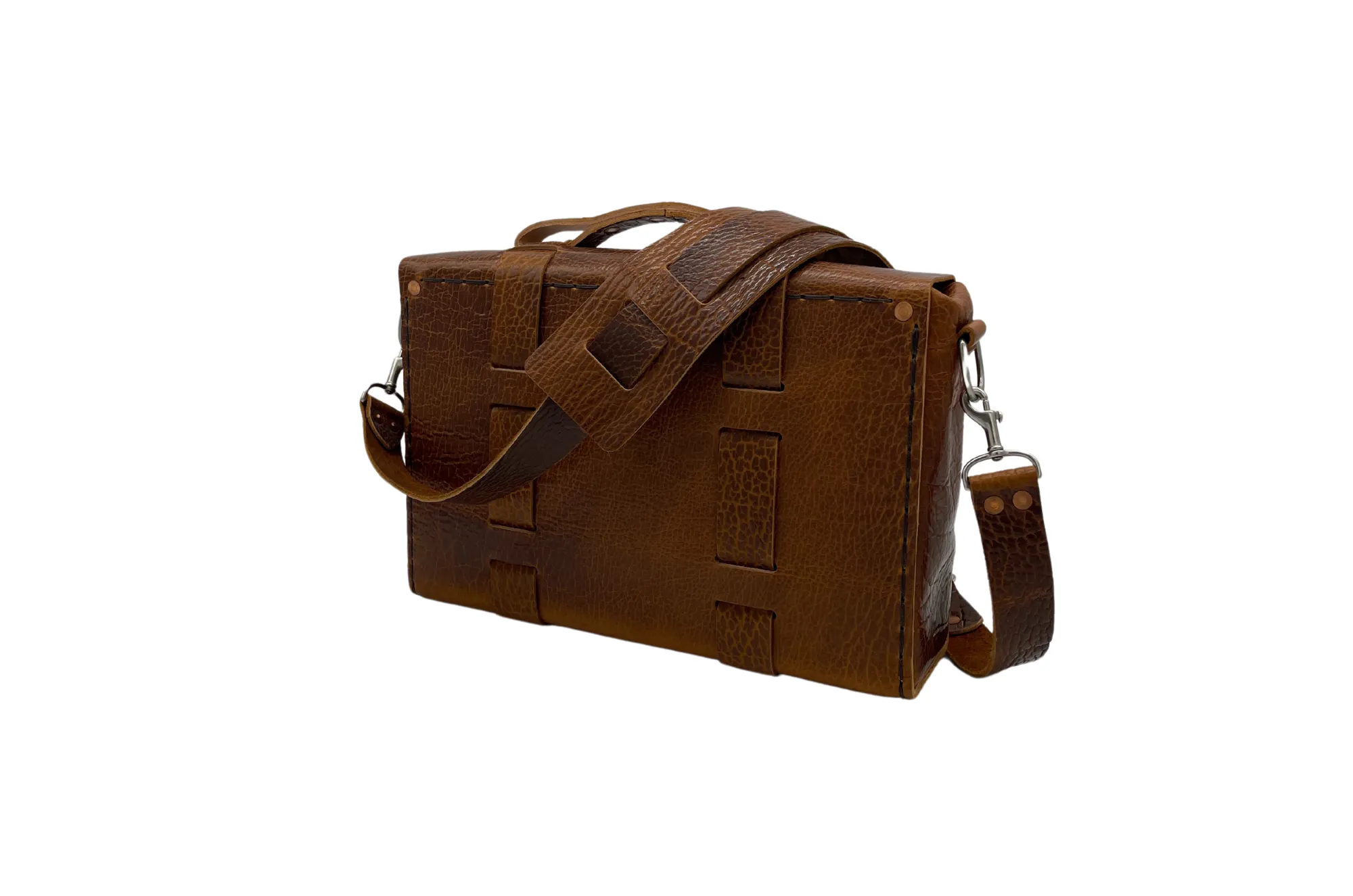 Seasoned Collection No. 4313 - Minimalist Standard Leather Satchel in Golden Yellowstone