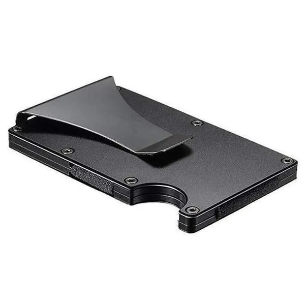 Slim RFID Blocking Card Holder/ Money Clip Matte Black