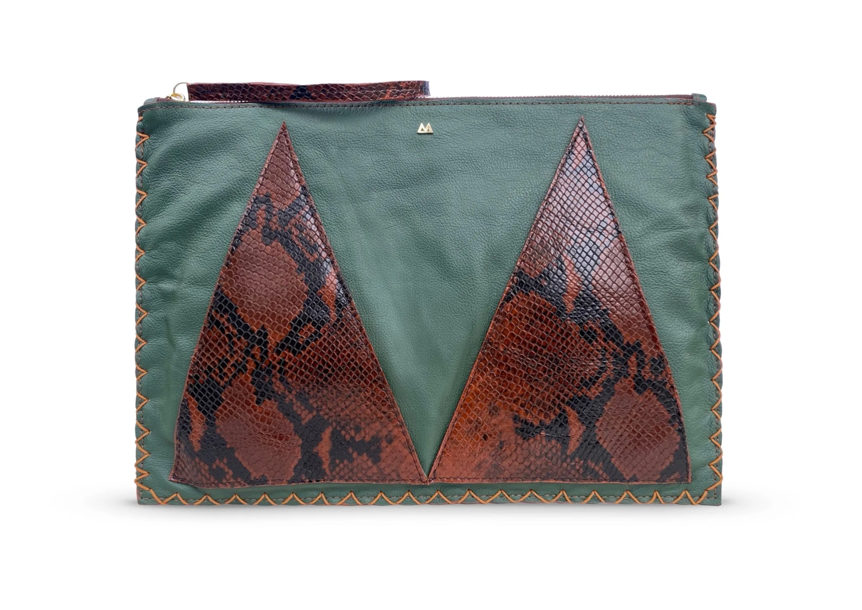 SOFT GREEN & BROWN LAPTOP SLEEVE