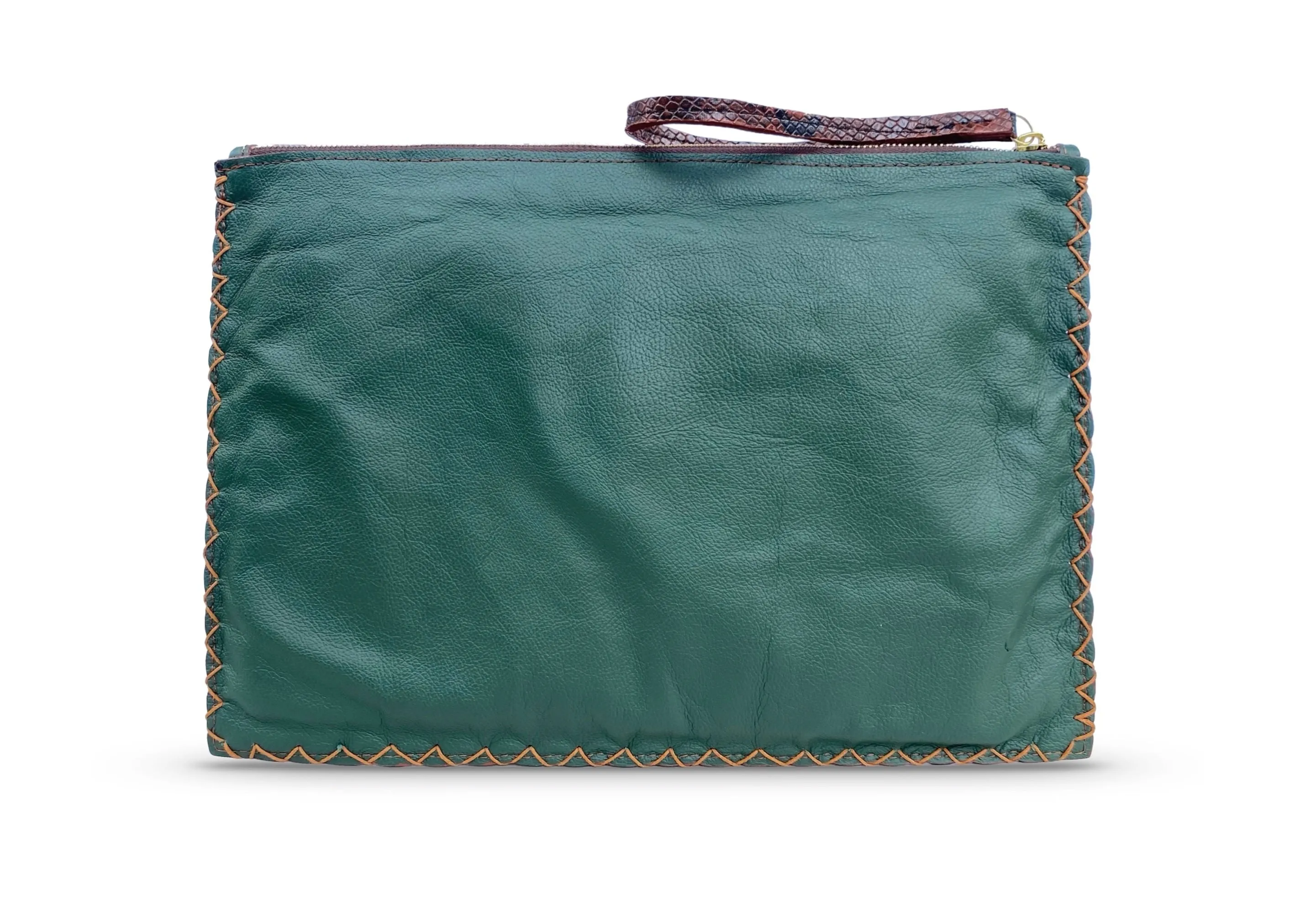 SOFT GREEN & BROWN LAPTOP SLEEVE