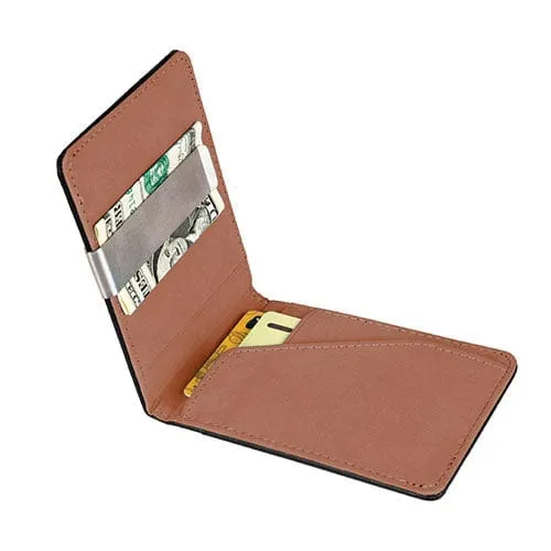 VYSN Unisex PU Leather Wallet RFID Blocking Slim Bifold with Money Clip - Orange